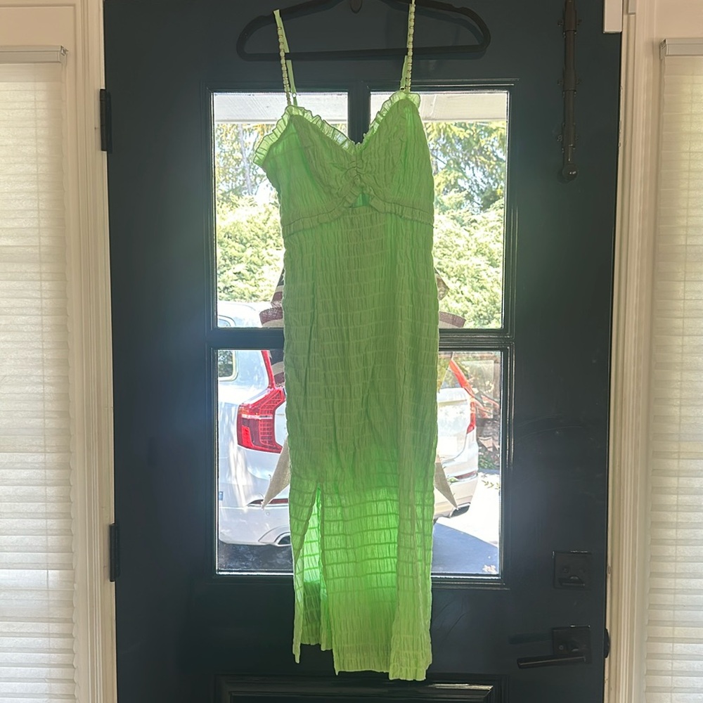 Solid Lora Mini Dress - Lime - Vix - image 1
